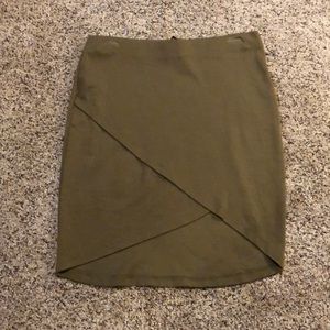 Olive green mini skirt
